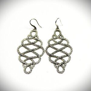 JOHN HARDY Sterling Silver Chain Collection Lace Dangle Earrings